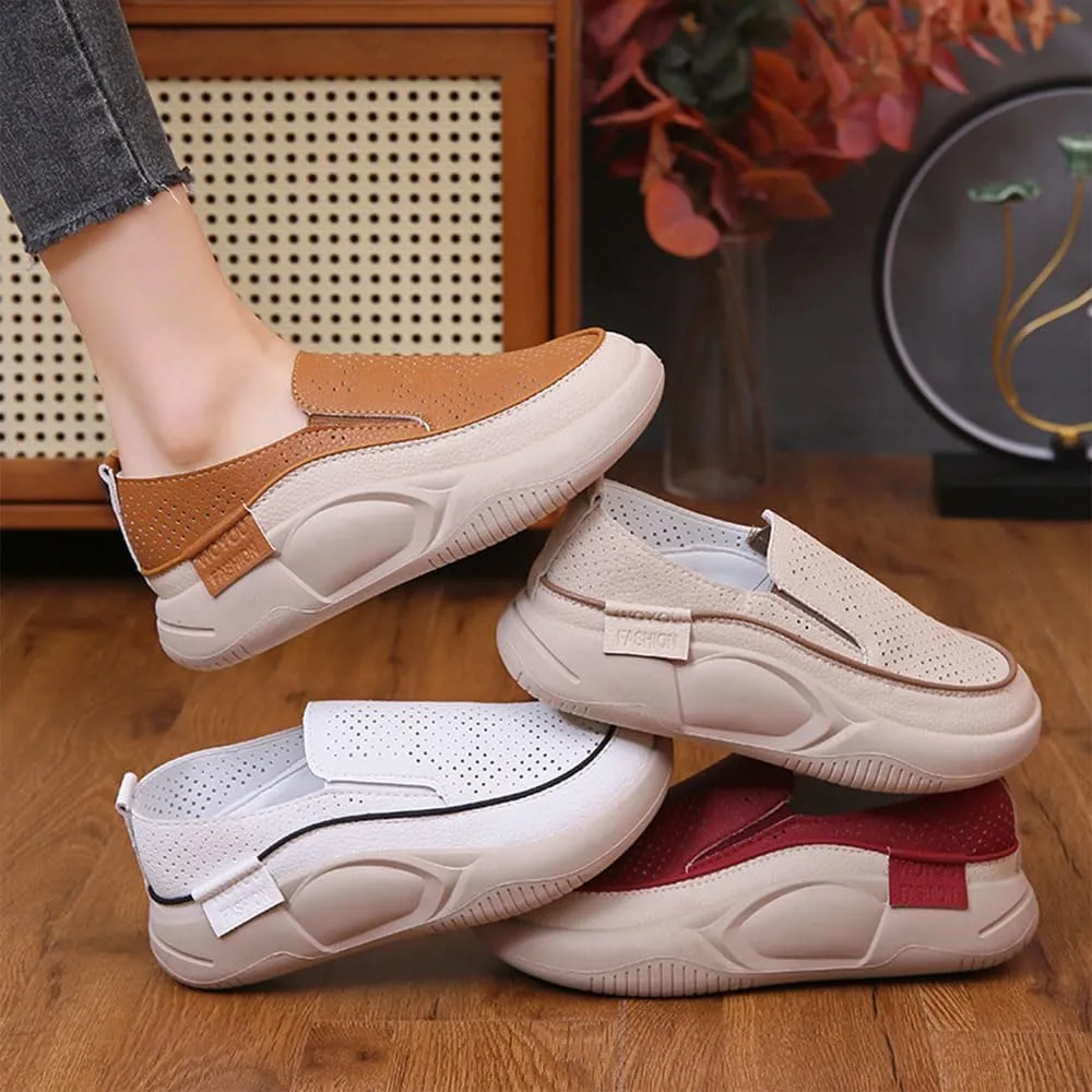 Biscalo Loafers for Women, Soft Soled Leather Corrective Loafers for Women, Comfortable Casual Walking Shoes