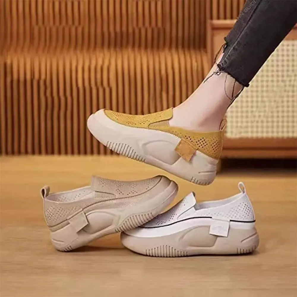 Biscalo Loafers for Women, Soft Soled Leather Corrective Loafers for Women, Comfortable Casual Walking Shoes
