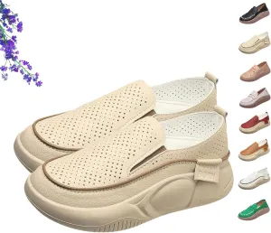 Biscalo Loafers for Women, Soft Soled Leather Corrective Loafers for Women, Comfortable Casual Walking Shoes
