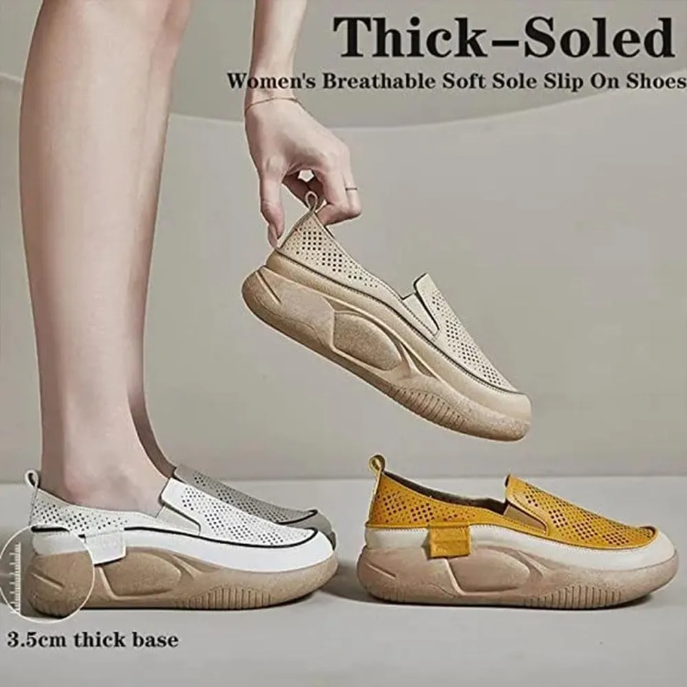 Biscalo Loafers for Women, Soft Soled Leather Corrective Loafers for Women, Comfortable Casual Walking Shoes