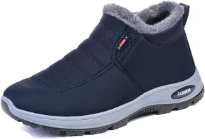 BJ Women's Warm Sheepskin-lined Boots, Fumettin Sheepskin Lined Boots, Womens Orthopedic Snow Boots Winter Shoes Warm Fur Lined Anti-Slip Ankle Booties Outdoor Slip On Waterproof Booties Comfortable Warm Shoes