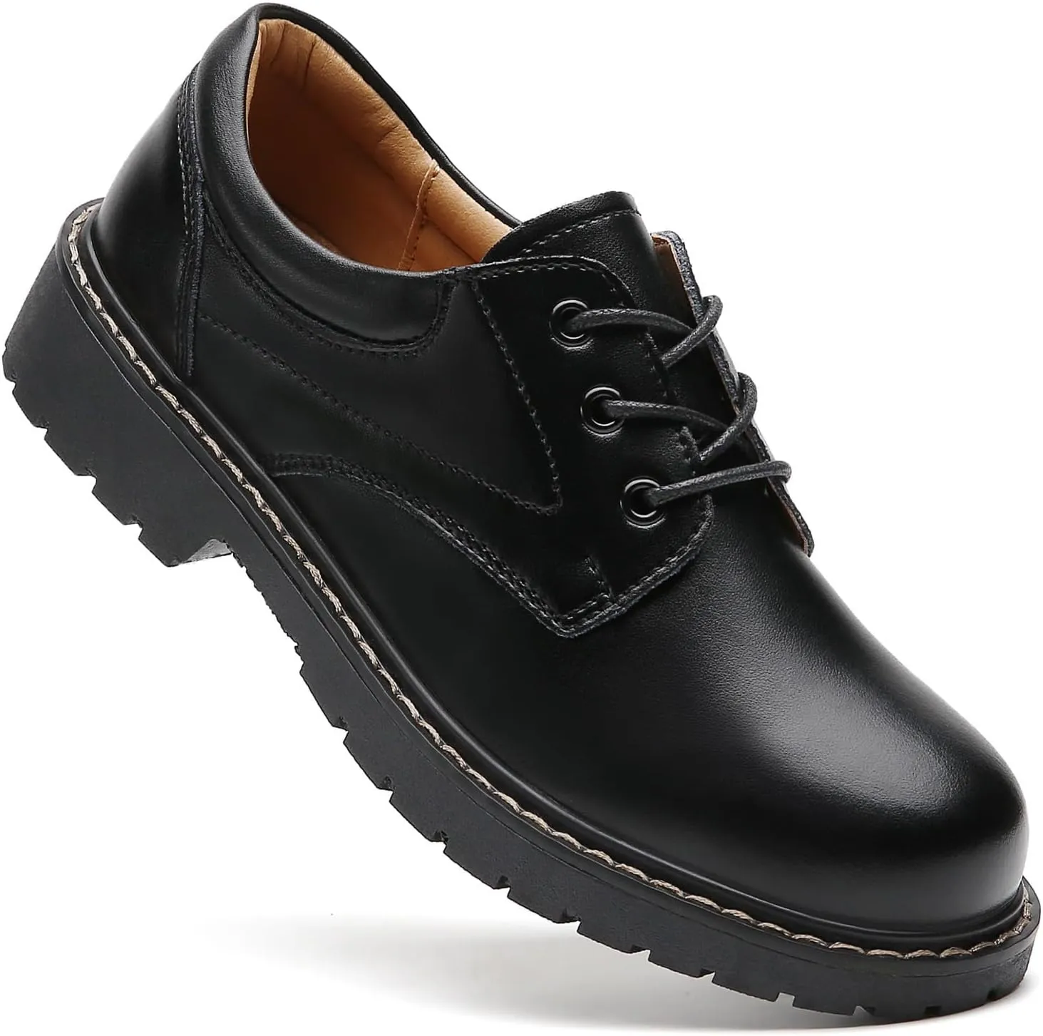 Black Oxford Shoes for Women Leather Work Office Non Slip Dress Shoes Comfortable Shoes