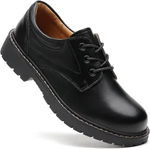 Black Oxford Shoes for Women Leather Work Office Non Slip Dress Shoes Comfortable Shoes