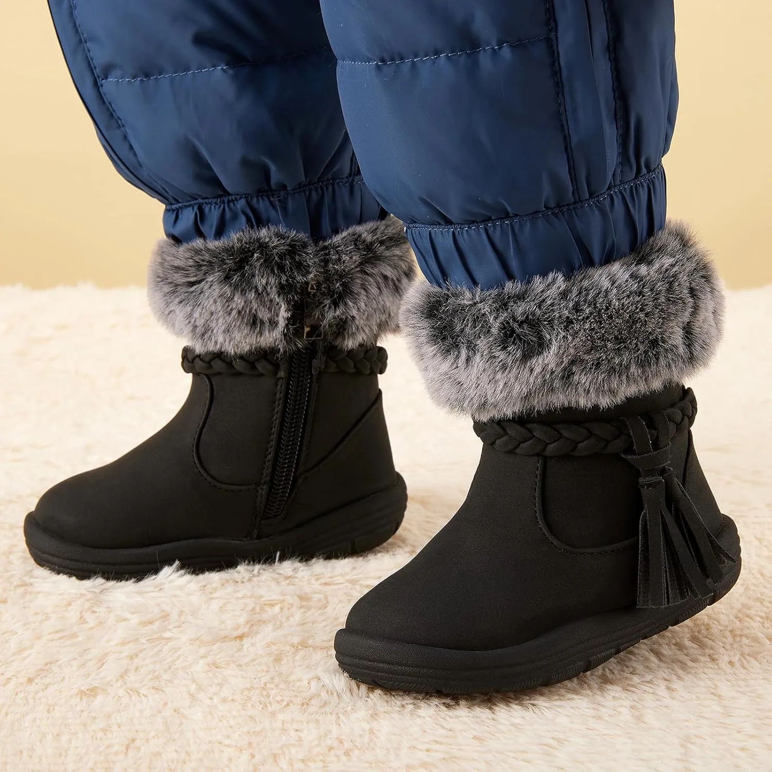BMCiTYBM Baby Snow Boots Infant Boy Girl Winter Boots Nonslip Lightweight Outdoor Warm Shoes for Cold Weather 6 9 12 18 24 Months(Infant/Toddler)