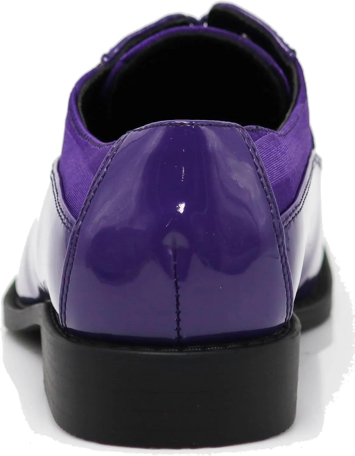 BMY Men's Striped Satin Matching Patent Upper Oxfords Formal Dress Shoes