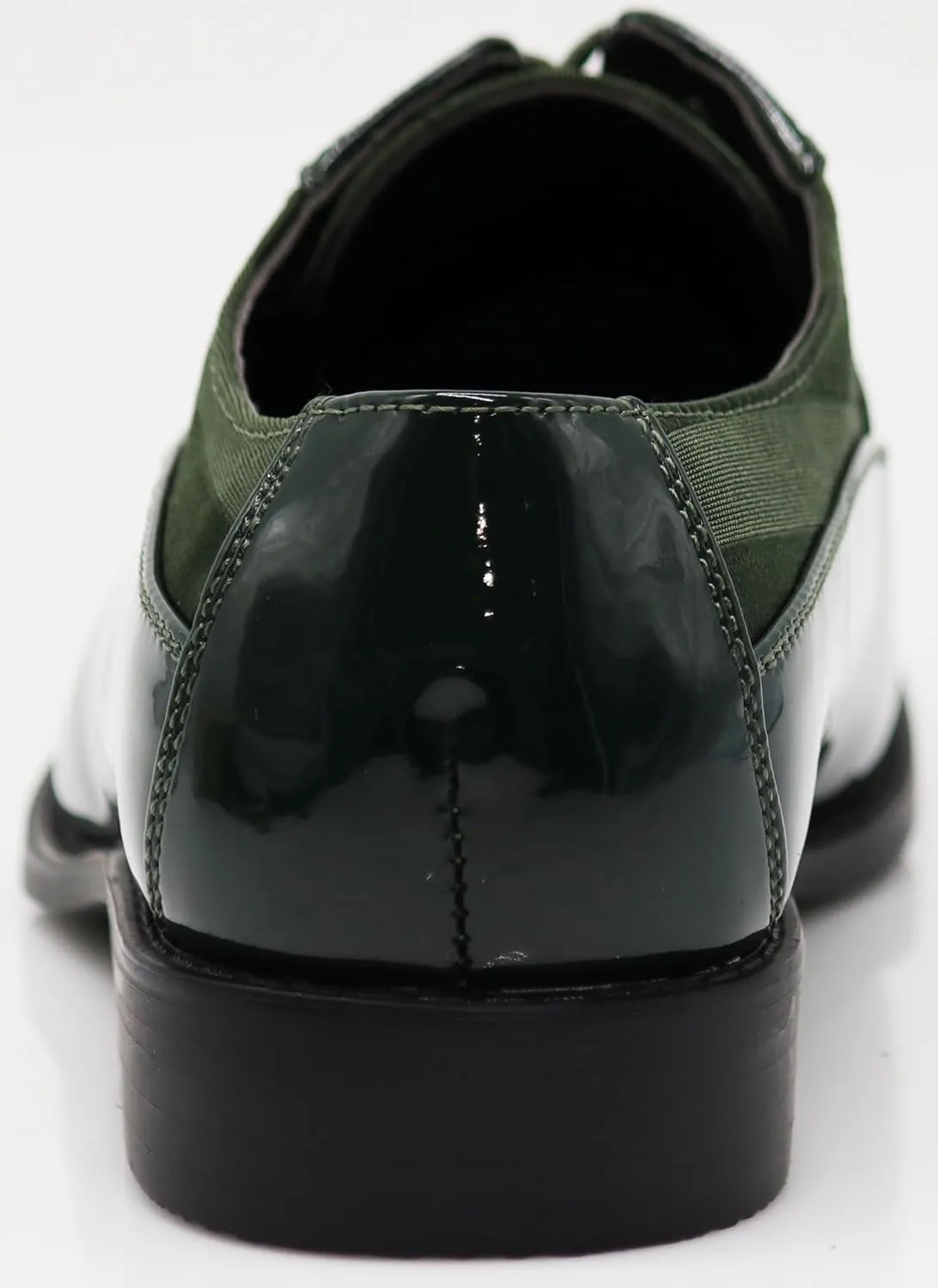 BMY Men's Striped Satin Matching Patent Upper Oxfords Formal Dress Shoes