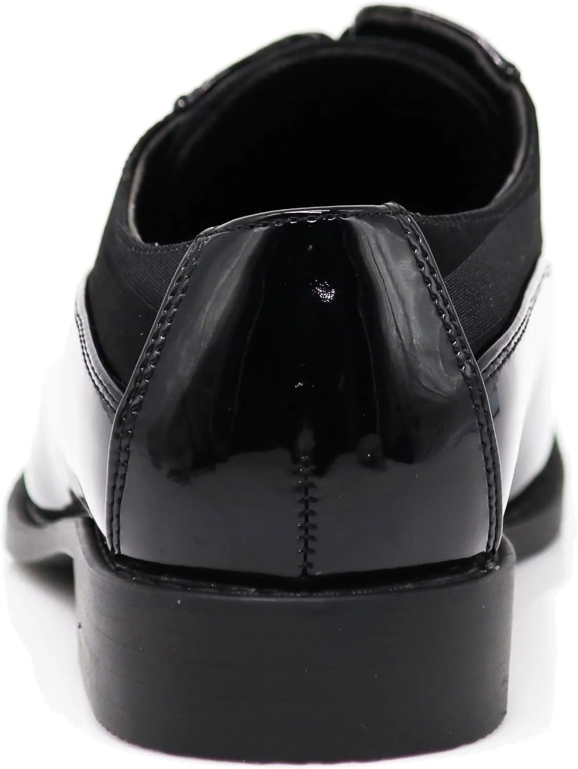 BMY Men's Striped Satin Matching Patent Upper Oxfords Formal Dress Shoes