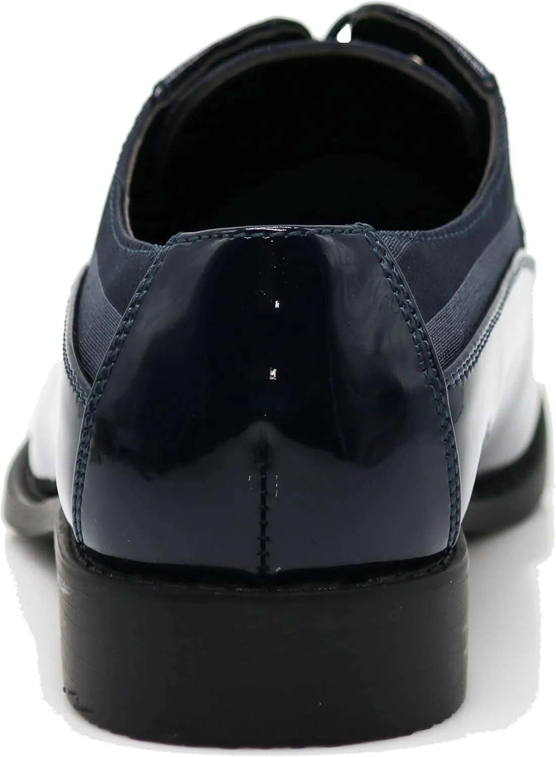 BMY Men's Striped Satin Matching Patent Upper Oxfords Formal Dress Shoes