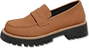 Bootara Loafers Shoes, Bootara Women's Plus Size Casual Retro Suede Loafers with Chunky Heel Platform