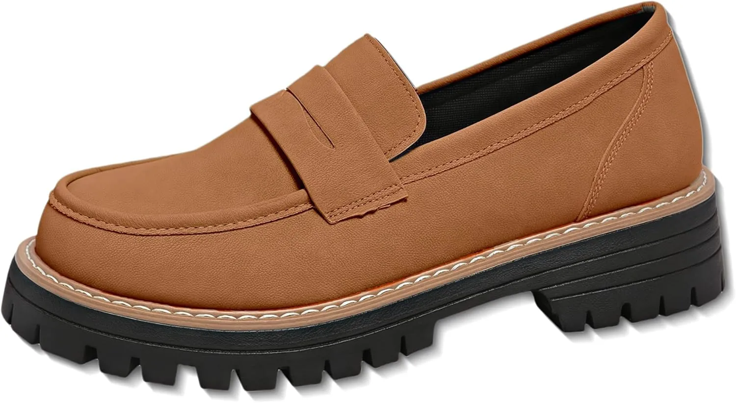 Bootara Loafers Shoes, Bootara Women's Plus Size Casual Retro Suede Loafers with Chunky Heel Platform
