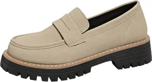 Bootara Loafers Shoes - Bootara Women's Plus Size Casual Retro Suede Loafers with Chunky Heel Platform