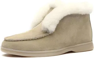 Boots For Women 2024 Ankle Booties Slip On Winter Boots Warm Snow Fashion Fur Lined Outdoor Comfortable Loafers Shoes