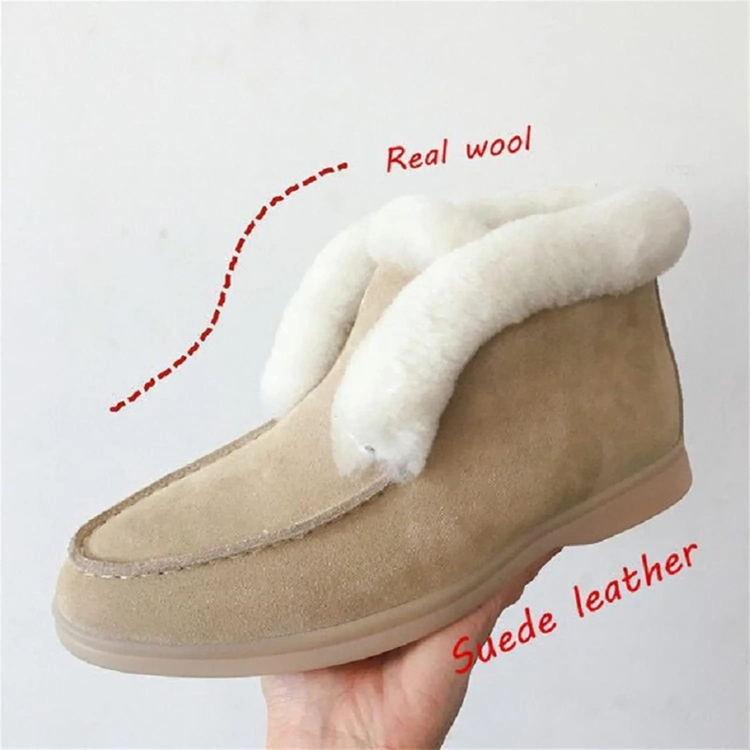 Boots For Women 2024 Ankle Booties Slip On Winter Boots Warm Snow Fashion Fur Lined Outdoor Comfortable Loafers Shoes
