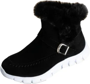 Boots For Women Ankle Booties Dressy Warm Snow Winter Boots Casual Trendy Comfortable Slip On Fur Lined Loafers Shoes