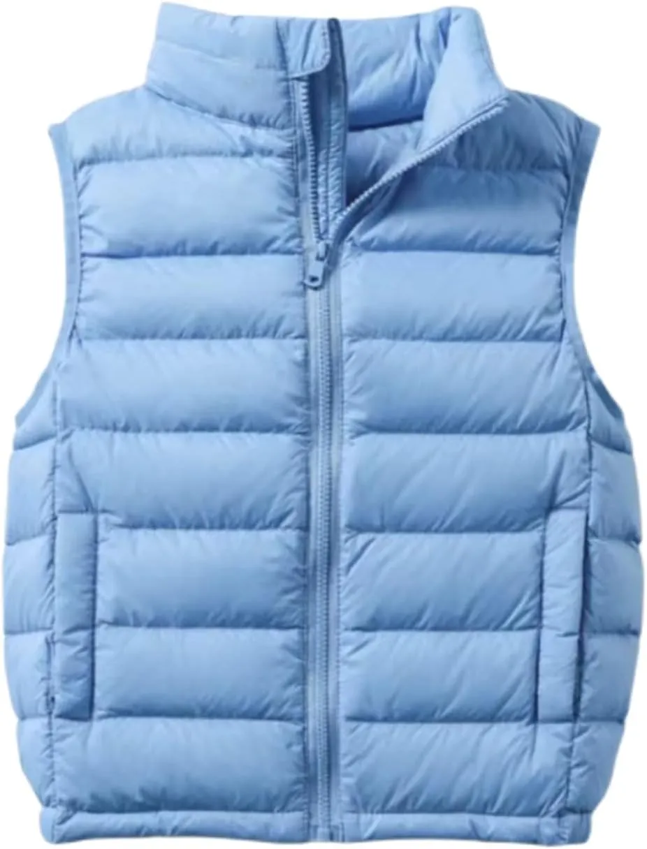 Boys And Girls Down Vest Sleeveless Jacket, Boys And Girls Fluffy Down Vest