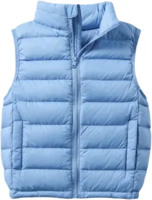 Boys And Girls Down Vest Sleeveless Jacket, Boys And Girls Fluffy Down Vest