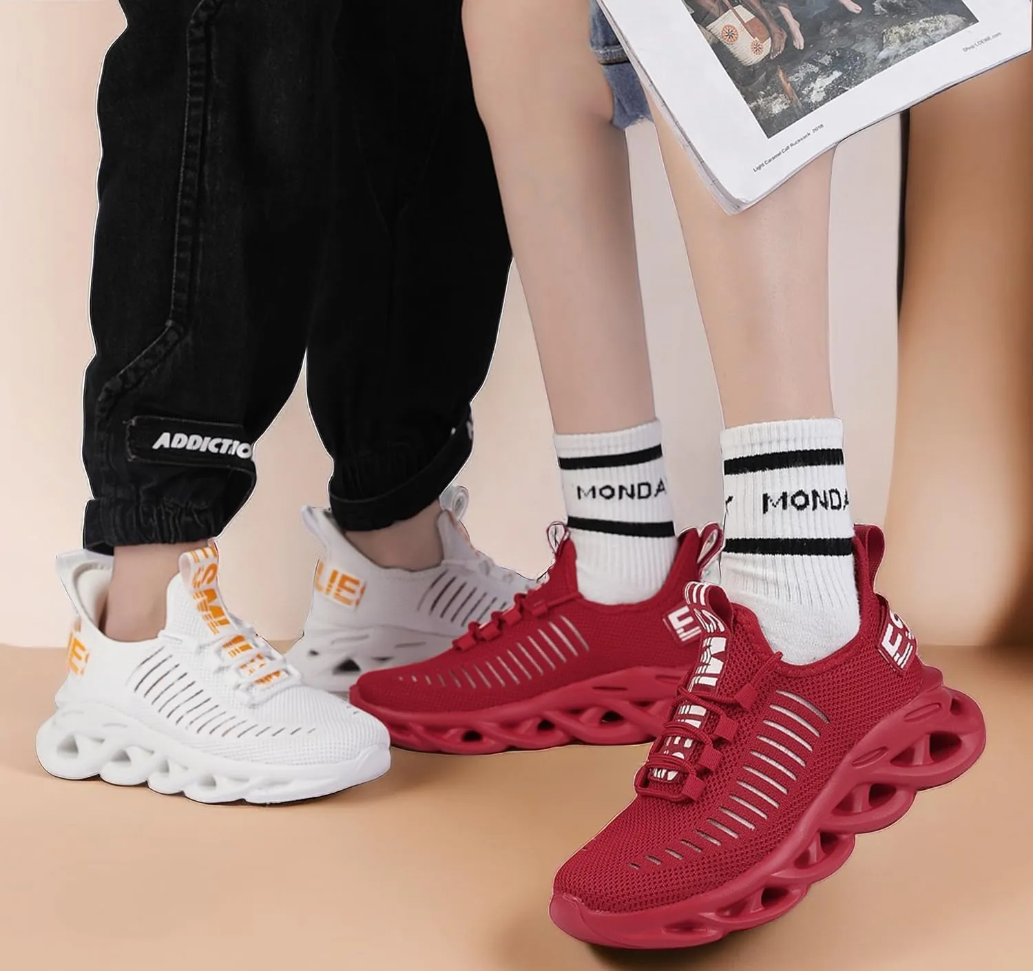 Boys Girls Lightweight Running Shoes Kids Slip On Athletic Walking Sneakers for Toddler/Little Kid/Big Kid