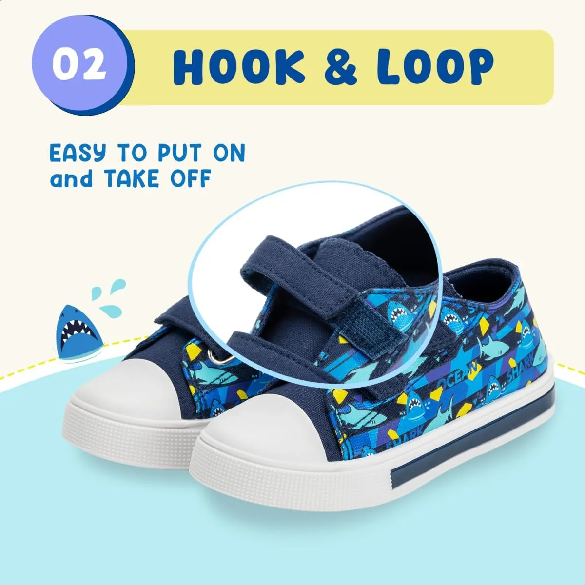 Boys Girls Sneakers Light Up Canvas Shoes for Toddler Kids Easy Fasten Fashion Shoes with Hook and Loops