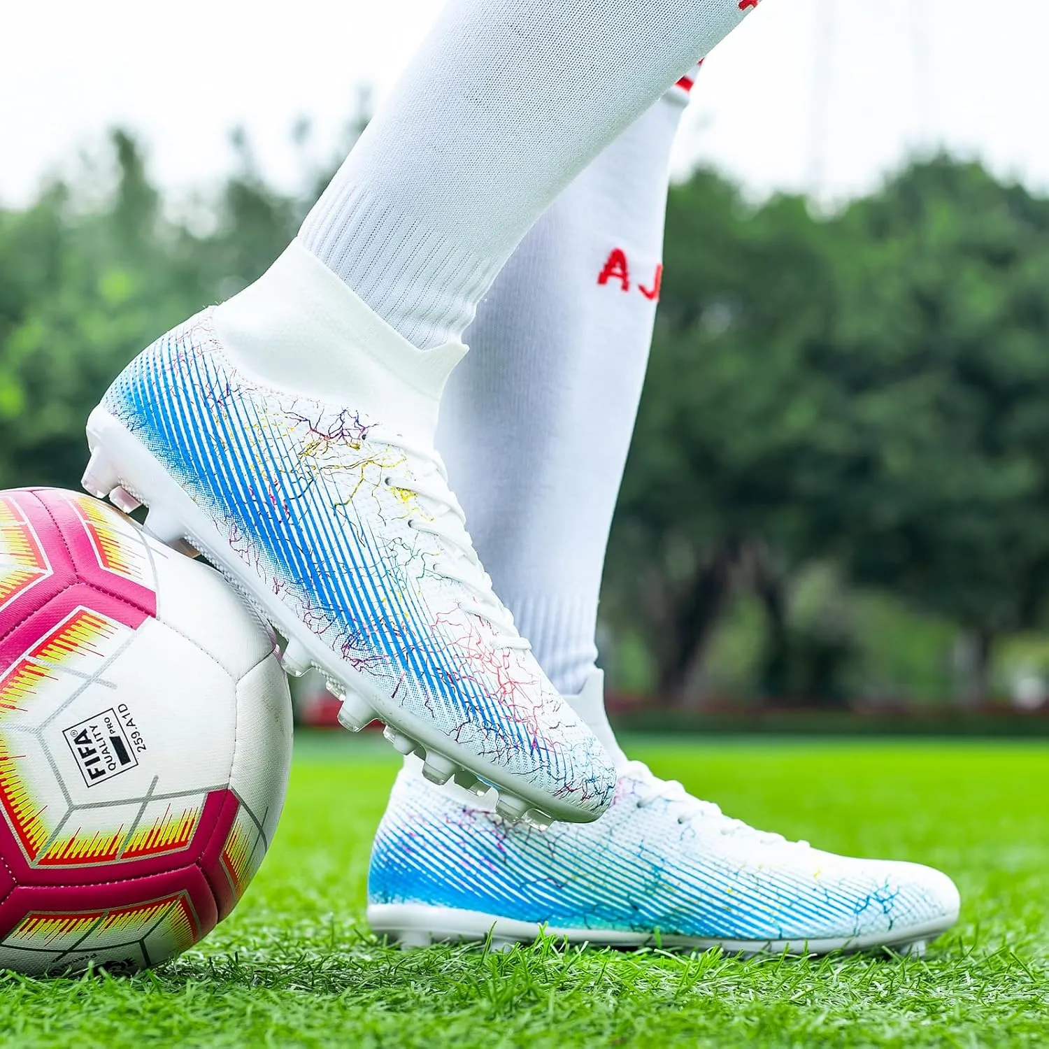 Boys Girls Soccer Cleats Football Cleats Youth Firm Groud Soccer Shoes Athletics Outdoor Football Shoes Sneakers