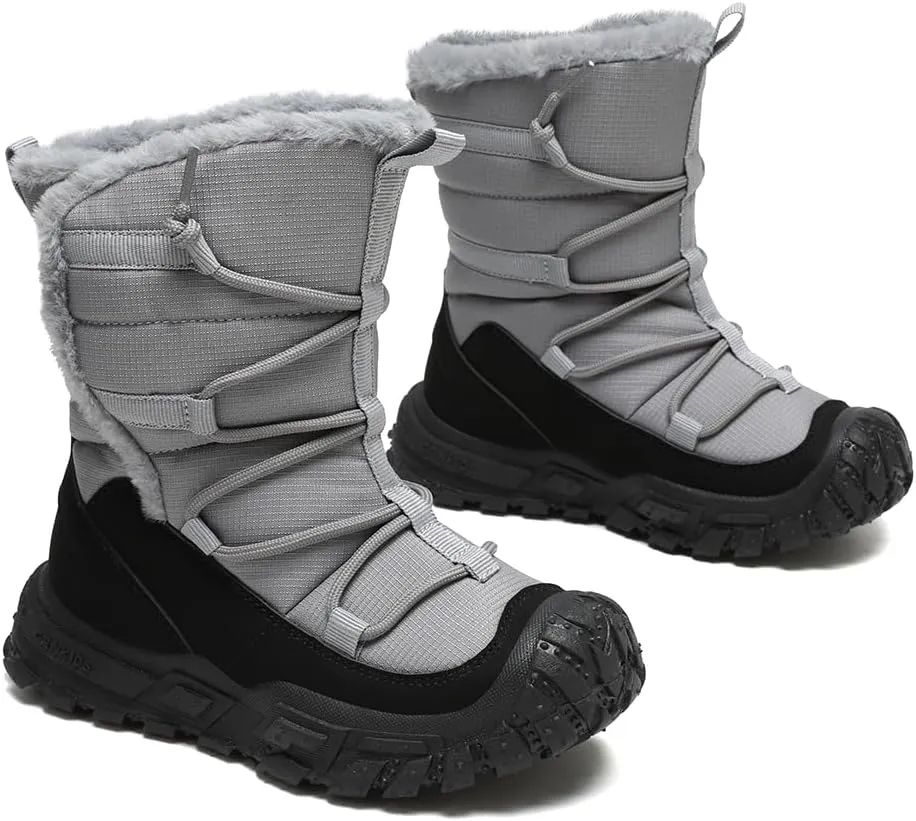 Boys Girls Wnter Snow Boots Warm Outdoor Hiking Shoes Waterproof Anti-slip Boots