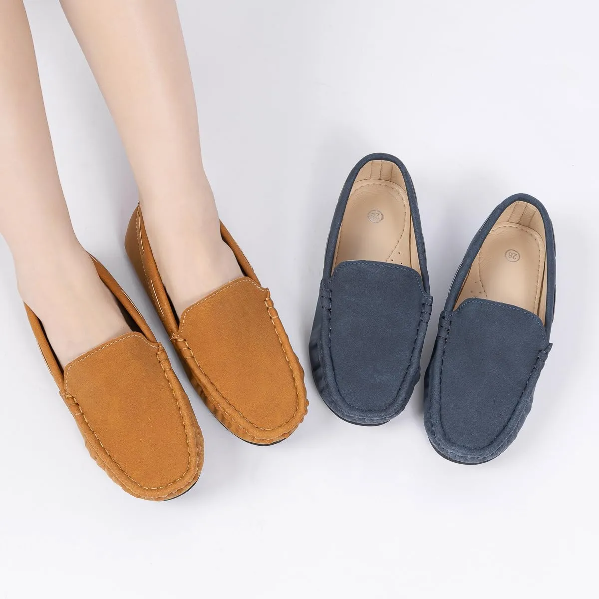 Boys Loafers, Soft Slip-On Moccasin Oxford Shoes for Toddler/Little Kids, Casual Boat Shoes for School Uniforms and Everyday Wear