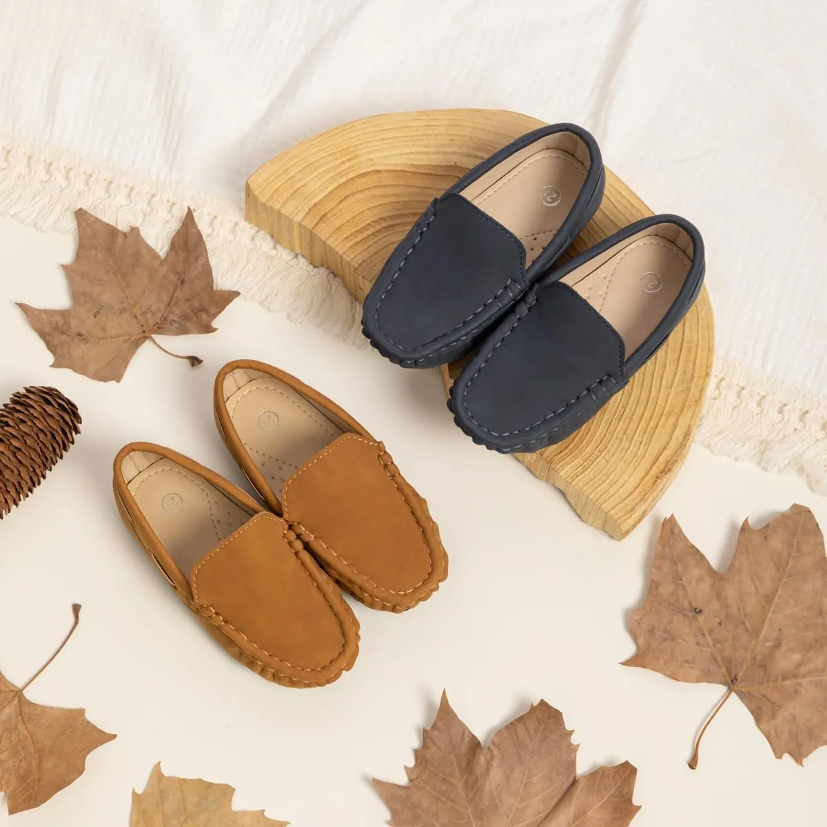 Boys Loafers, Soft Slip-On Moccasin Oxford Shoes for Toddler/Little Kids, Casual Boat Shoes for School Uniforms and Everyday Wear