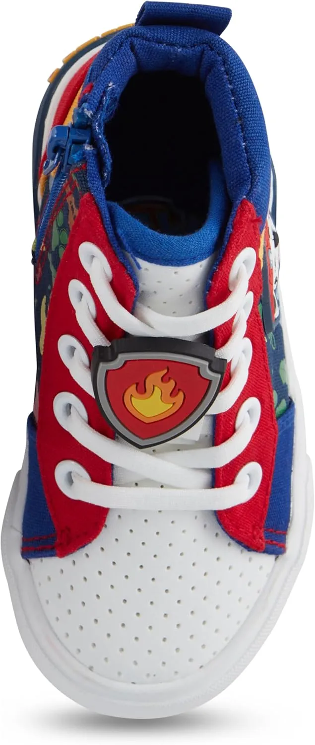 Boys Paw Patrol Hightop Sneakers -Chase, Marshall, Zuma Light up High Top Athletic Shoes - Paw Patrol High Top Sneakers