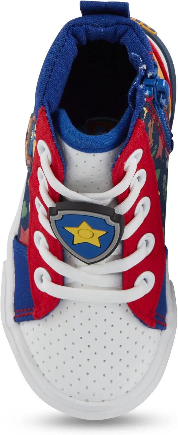 Boys Paw Patrol Hightop Sneakers -Chase, Marshall, Zuma Light up High Top Athletic Shoes - Paw Patrol High Top Sneakers