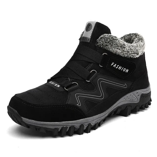 Brand Men Snow Boots Plus Size 45 New Men Boots with Fur Unisex Winter Snow Botas Warm Plush Shoes High Top Boots Autumn