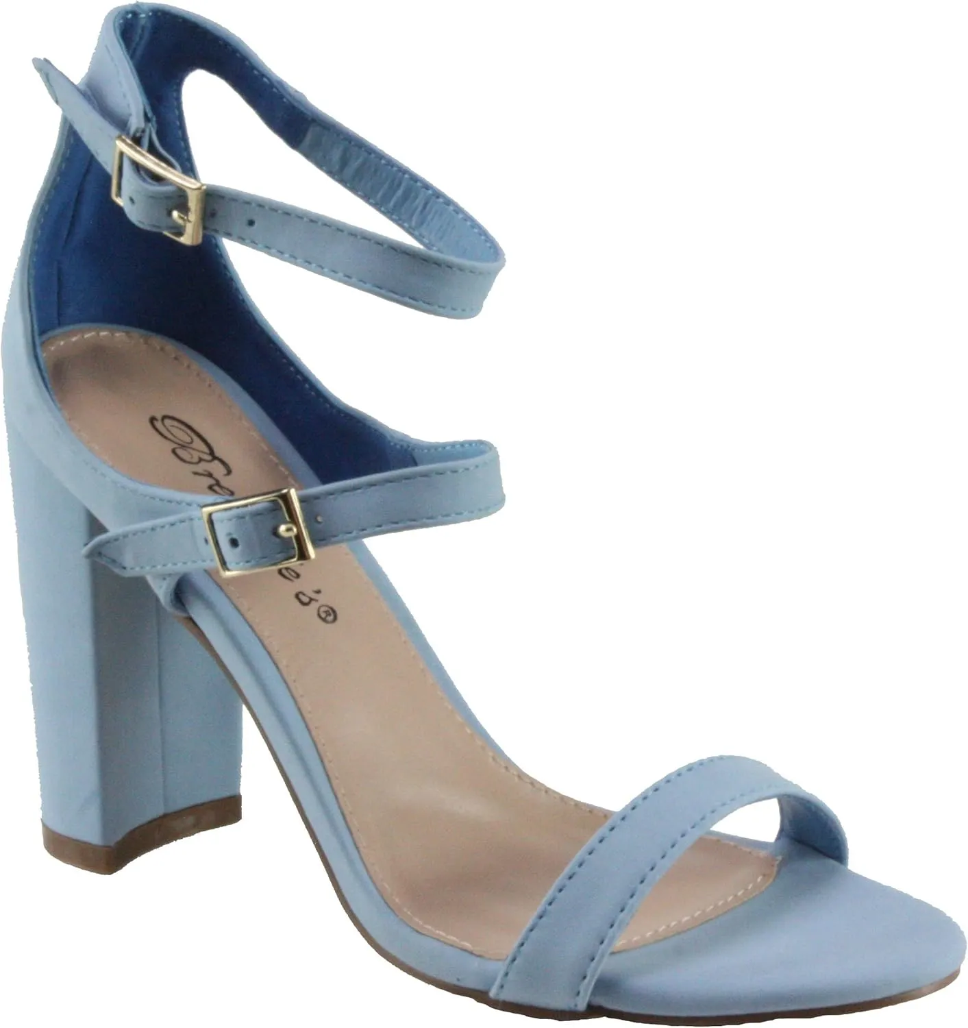 Breckelle's Women's Devie-07 Mary Jane Style Ankle Strap Block High Heel Dress Sandals