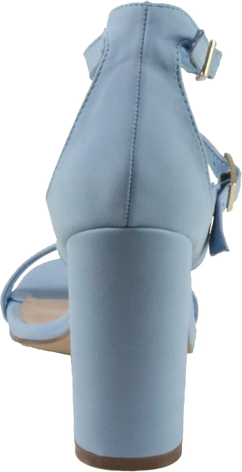 Breckelle's Women's Devie-07 Mary Jane Style Ankle Strap Block High Heel Dress Sandals