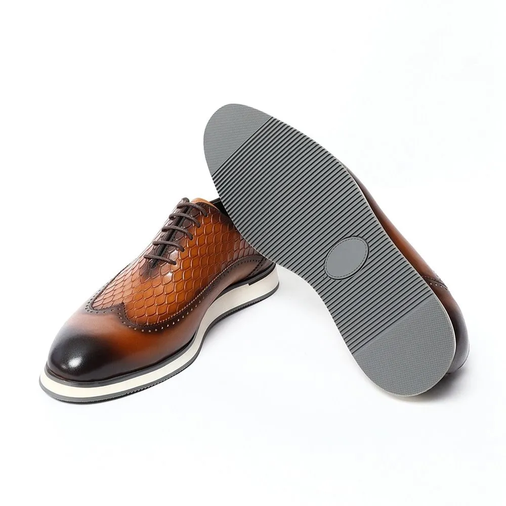 British Brock Dress Leather Shoes Men's Business Oxford Shoes