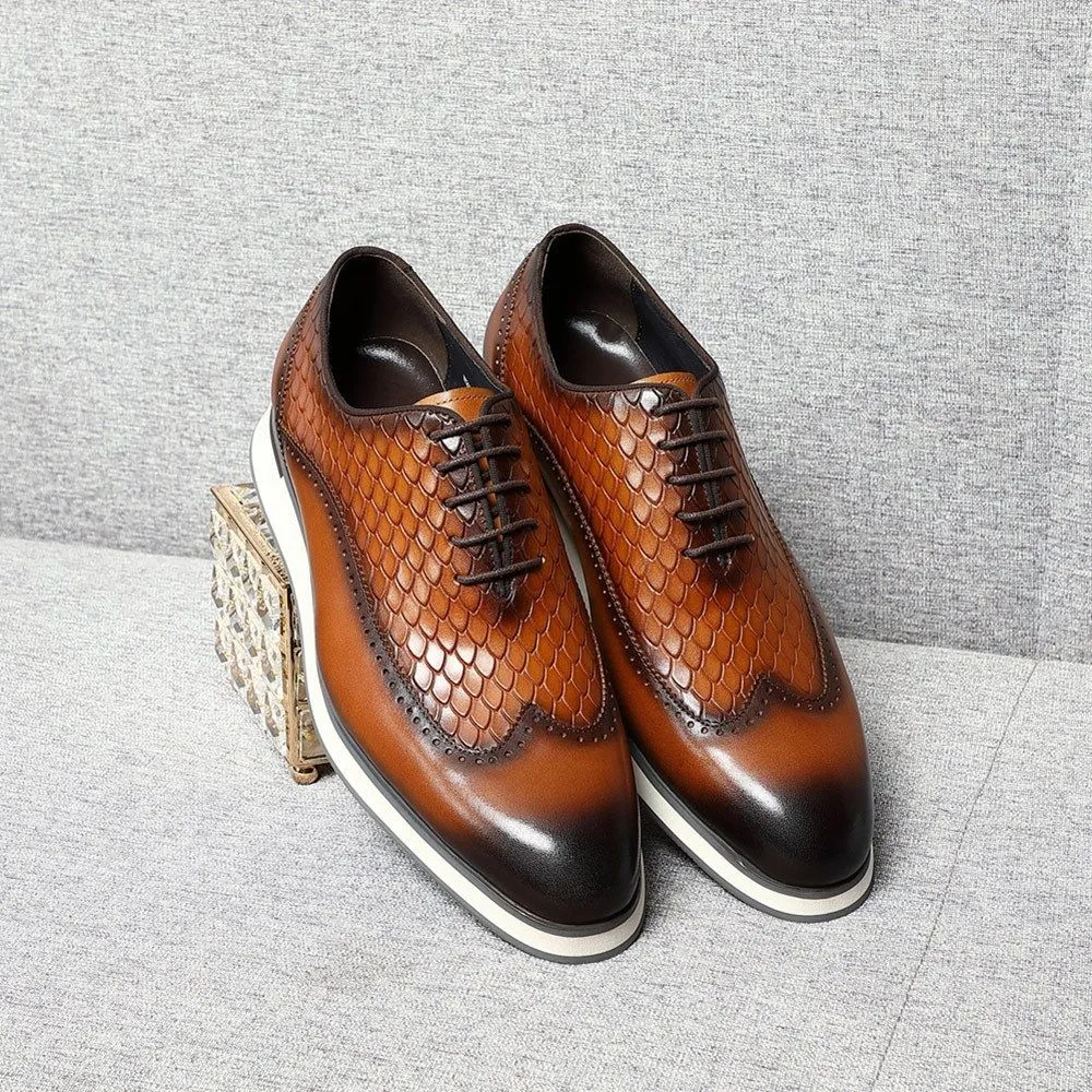 British Brock Dress Leather Shoes Men's Business Oxford Shoes
