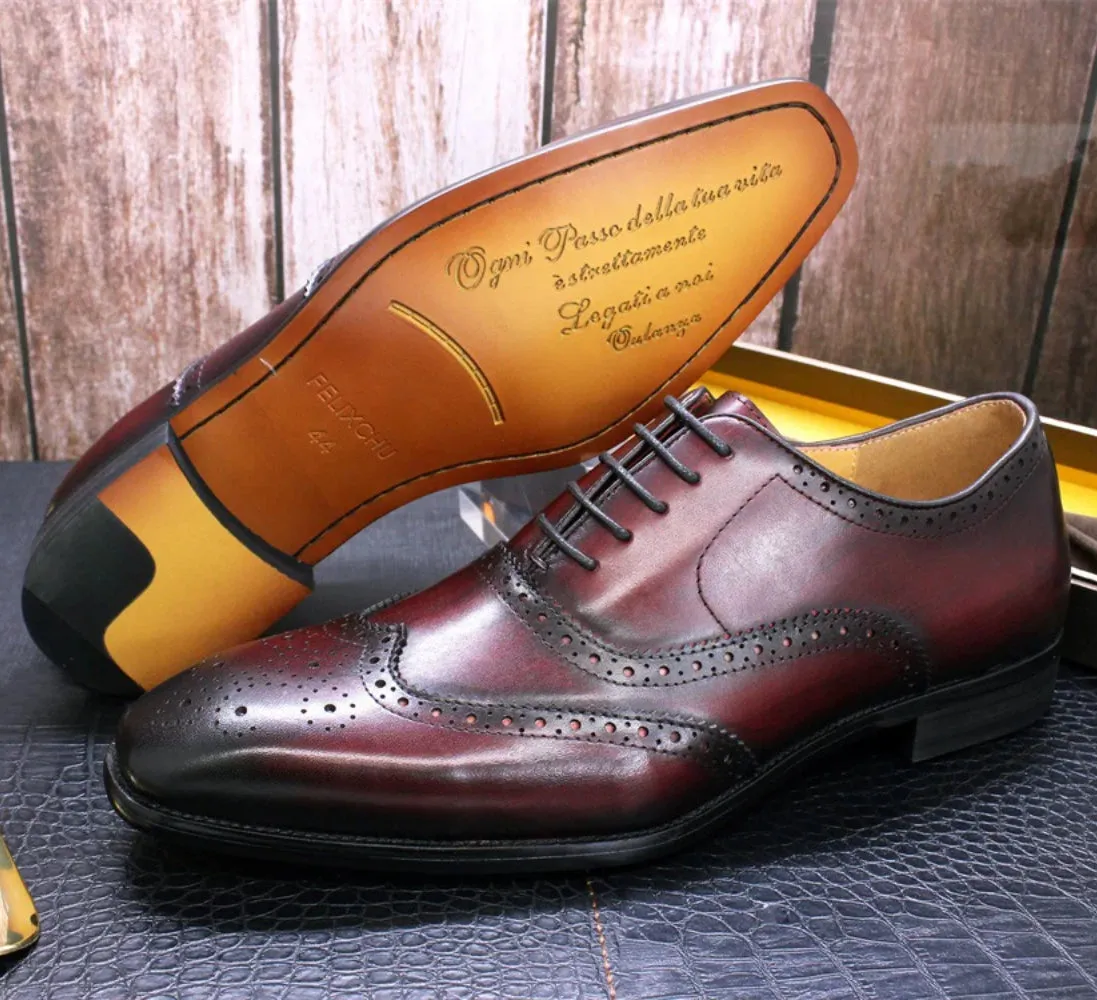 British Brock Oxford Shoes Men's Business Casual Leather Shoes