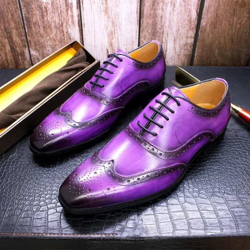 British Brock Oxford Shoes Men's Business Casual Leather Shoes