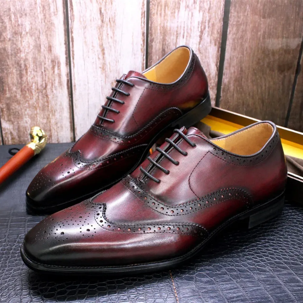 British Brock Oxford Shoes Men's Business Casual Leather Shoes