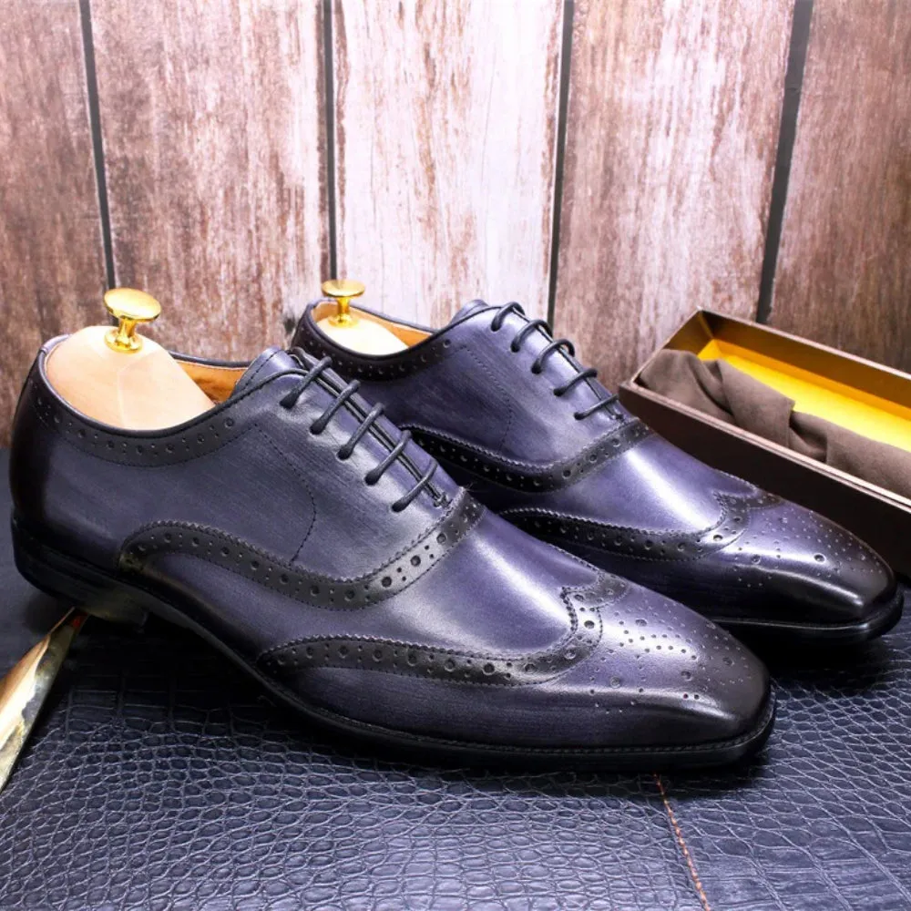 British Brock Oxford Shoes Men's Business Casual Leather Shoes