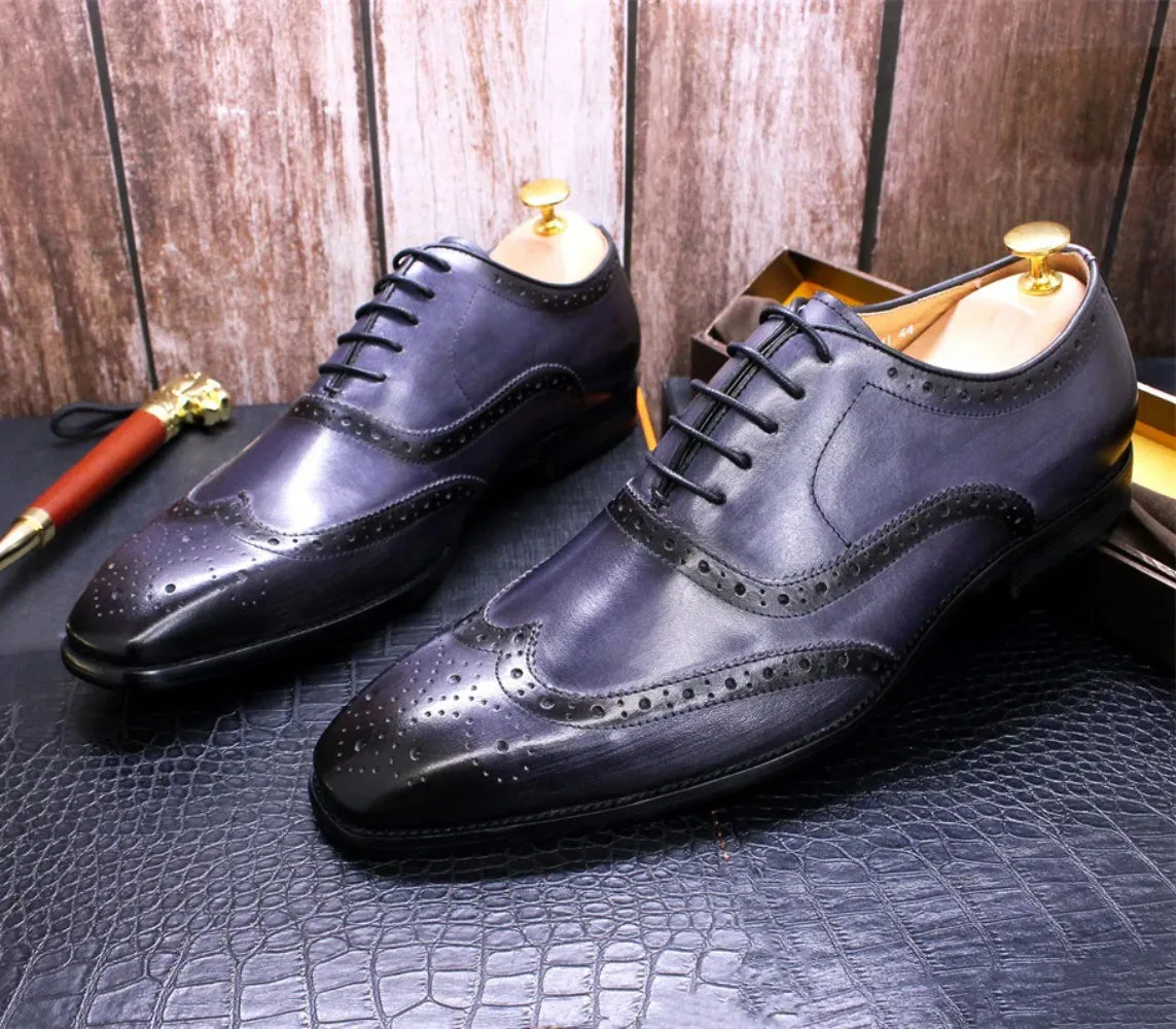 British Brock Oxford Shoes Men's Business Casual Leather Shoes