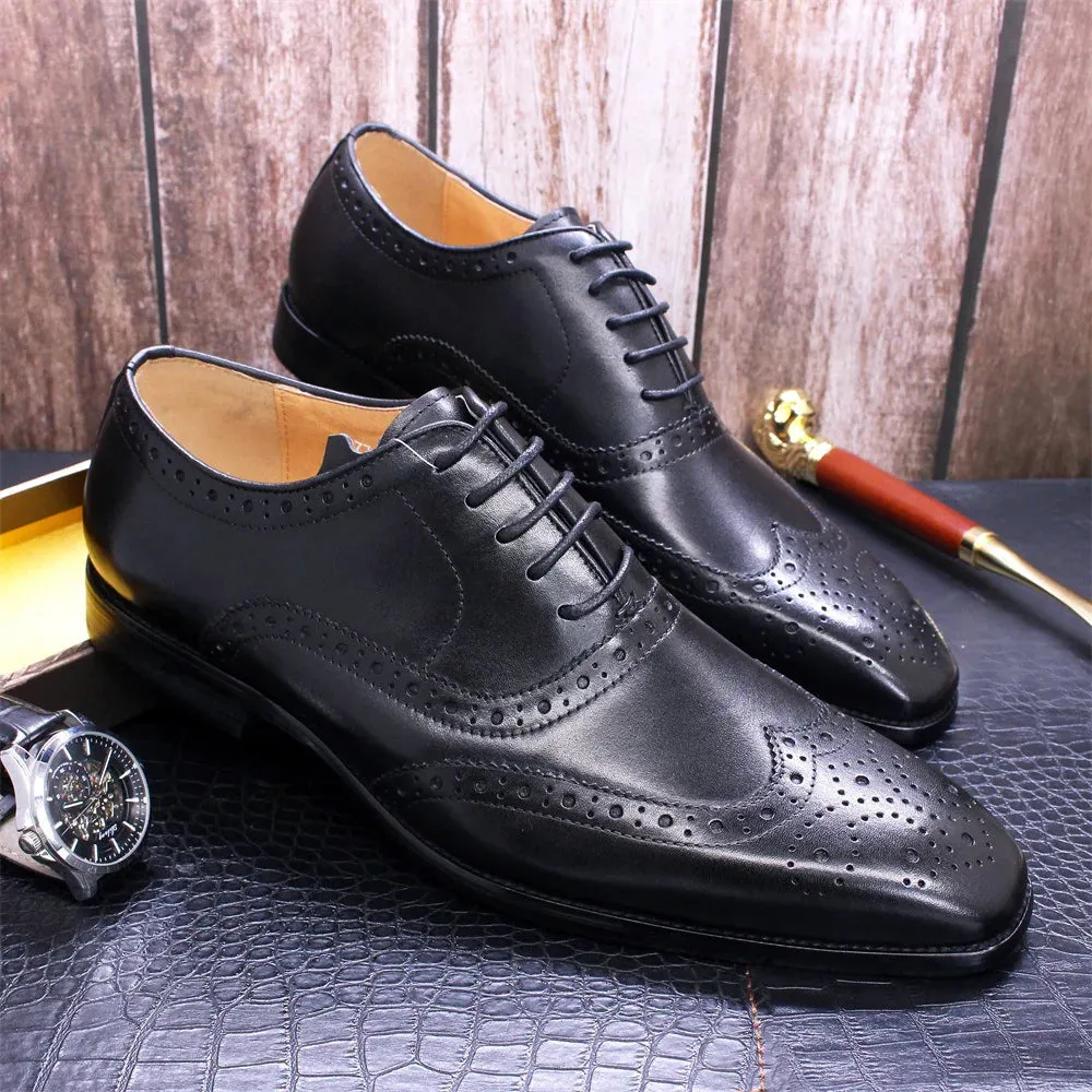 British Brock Oxford Shoes Men's Business Casual Leather Shoes