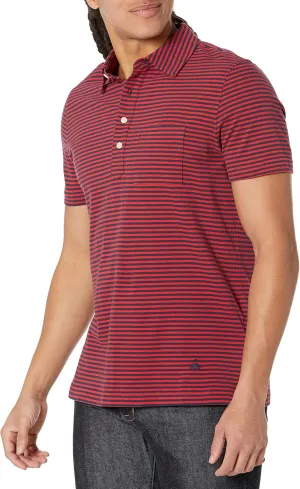 Brooks Brothers Men's Cotton Jersey Feeder Stripe Short Sleeve Polo