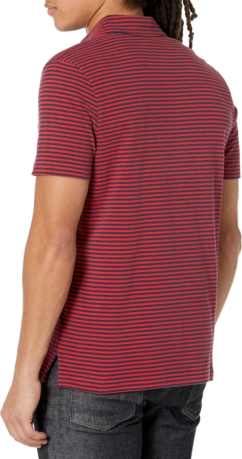 Brooks Brothers Men's Cotton Jersey Feeder Stripe Short Sleeve Polo
