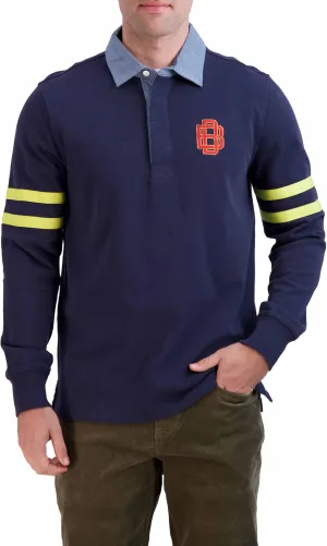 Brooks Brothers Men's Long Sleeve Emblem Rugby Shirt