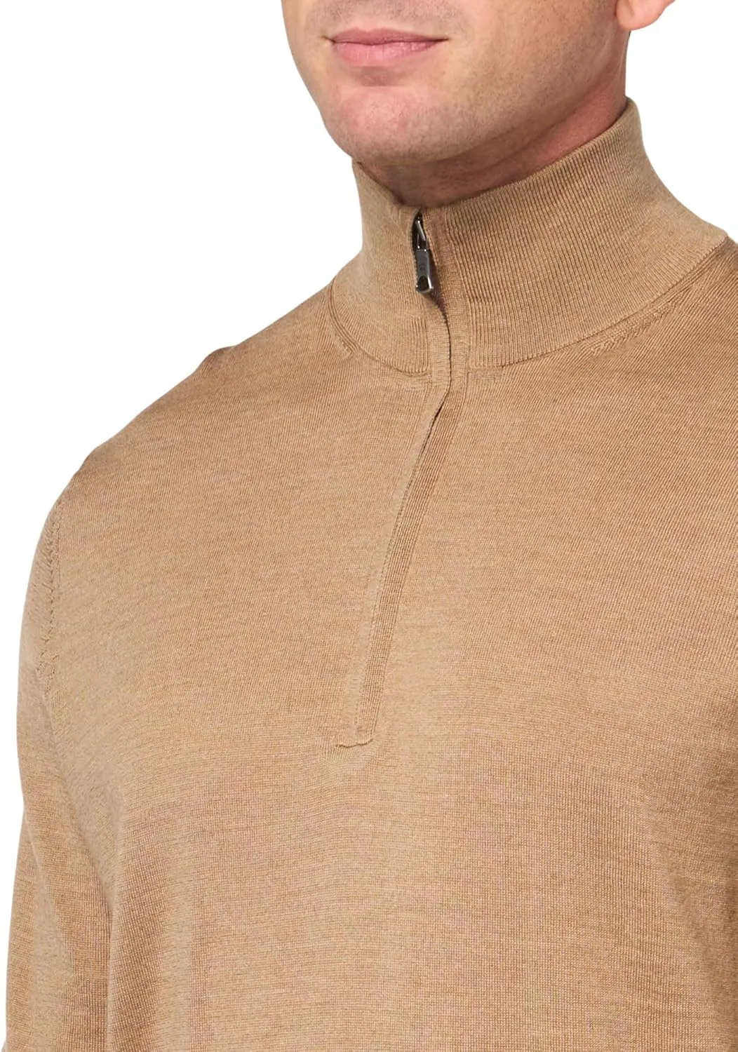Brooks Brothers Men's Merino Wool Half-Zip Long Sleeve Sweater