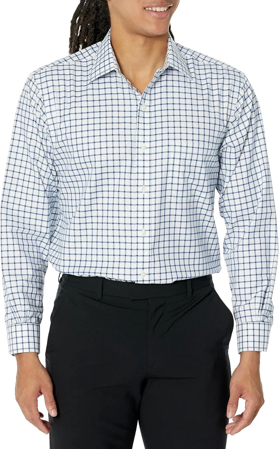 Brooks Brothers Men's Non-Iron Stretch Twill Ainsley Spread Collar Dress Shirt
