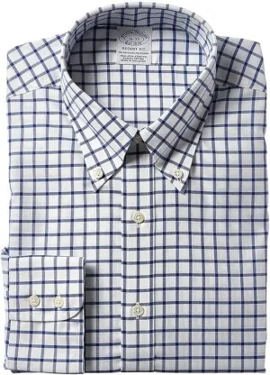 Brooks Brothers Men's Non-Iron Stretch Twill Patterened Button-Down Collar Dress Shirt