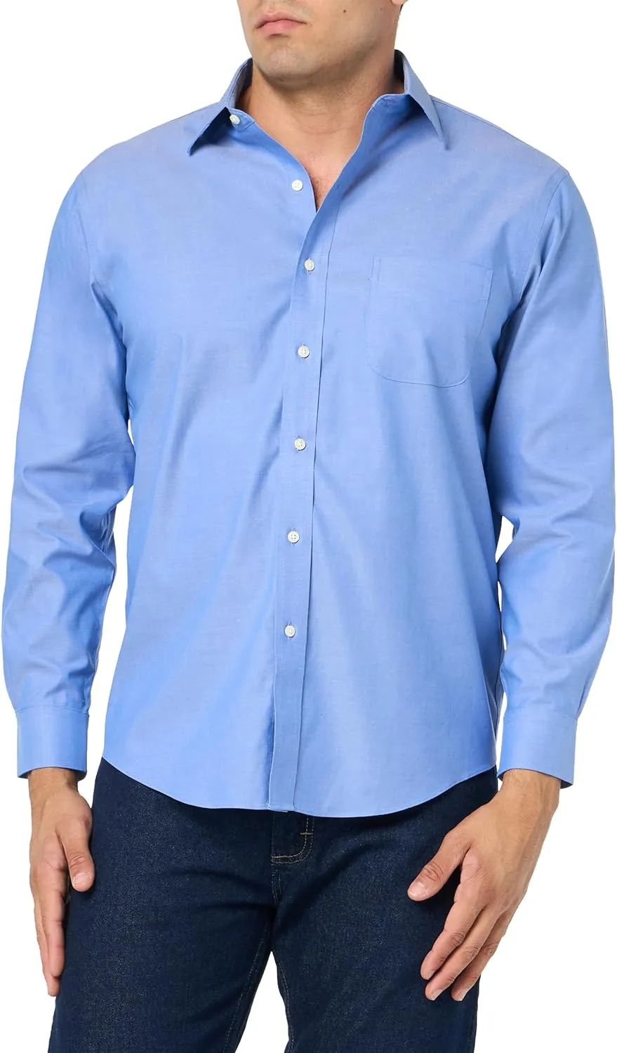 Brooks Brothers Men's Regular Fit Non-Iron Stretch Ainsley Spread Collar Long Sleeve Dress Shirt