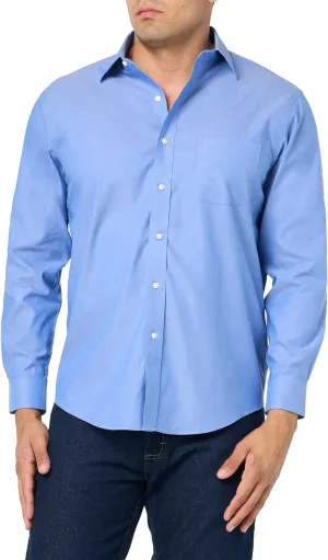 Brooks Brothers Men's Regular Fit Non-Iron Stretch Ainsley Spread Collar Long Sleeve Dress Shirt