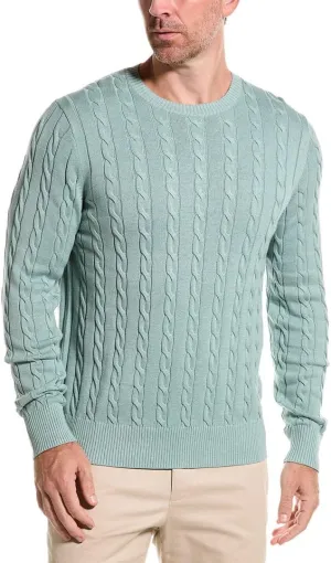Brooks Brothers Men's Regular Fit Supima Cotton Long Sleeve Half-Zip Sweater, Jade, Medium