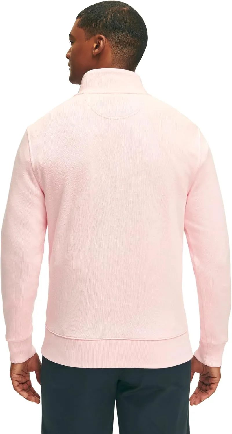 Brooks Brothers Men's Ribbed French Terry Long Sleeve Half-Zip Sweater