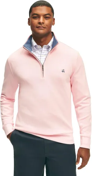 Brooks Brothers Men's Ribbed French Terry Long Sleeve Half-Zip Sweater